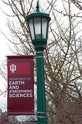 Banner of the Earth and Atmospheric Sciences name on a light post